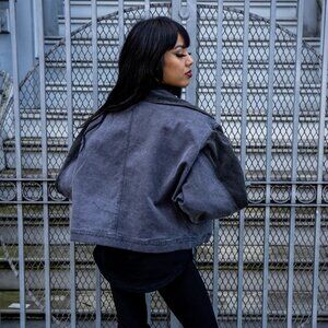 KAYO Anime Cobby Bomber Jacket - Washed Black Corduroy